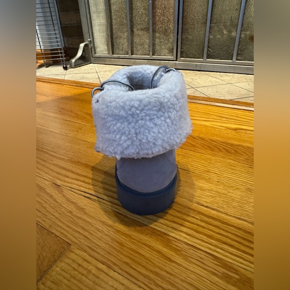 Size W8.5 Timberland Linden Woods Waterproof Fold Down Fleece Boots in Grey - Picture 4 of 12